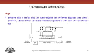 Error Control Codes or Channel Codes - Cyclic Codes | PPTX