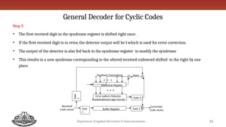Error Control Codes or Channel Codes - Cyclic Codes | PPTX