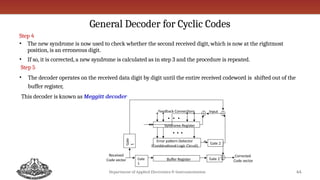 Error Control Codes or Channel Codes - Cyclic Codes | PPTX
