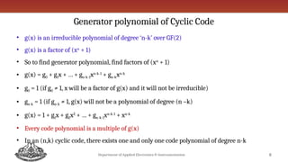 Error Control Codes or Channel Codes - Cyclic Codes | PPTX