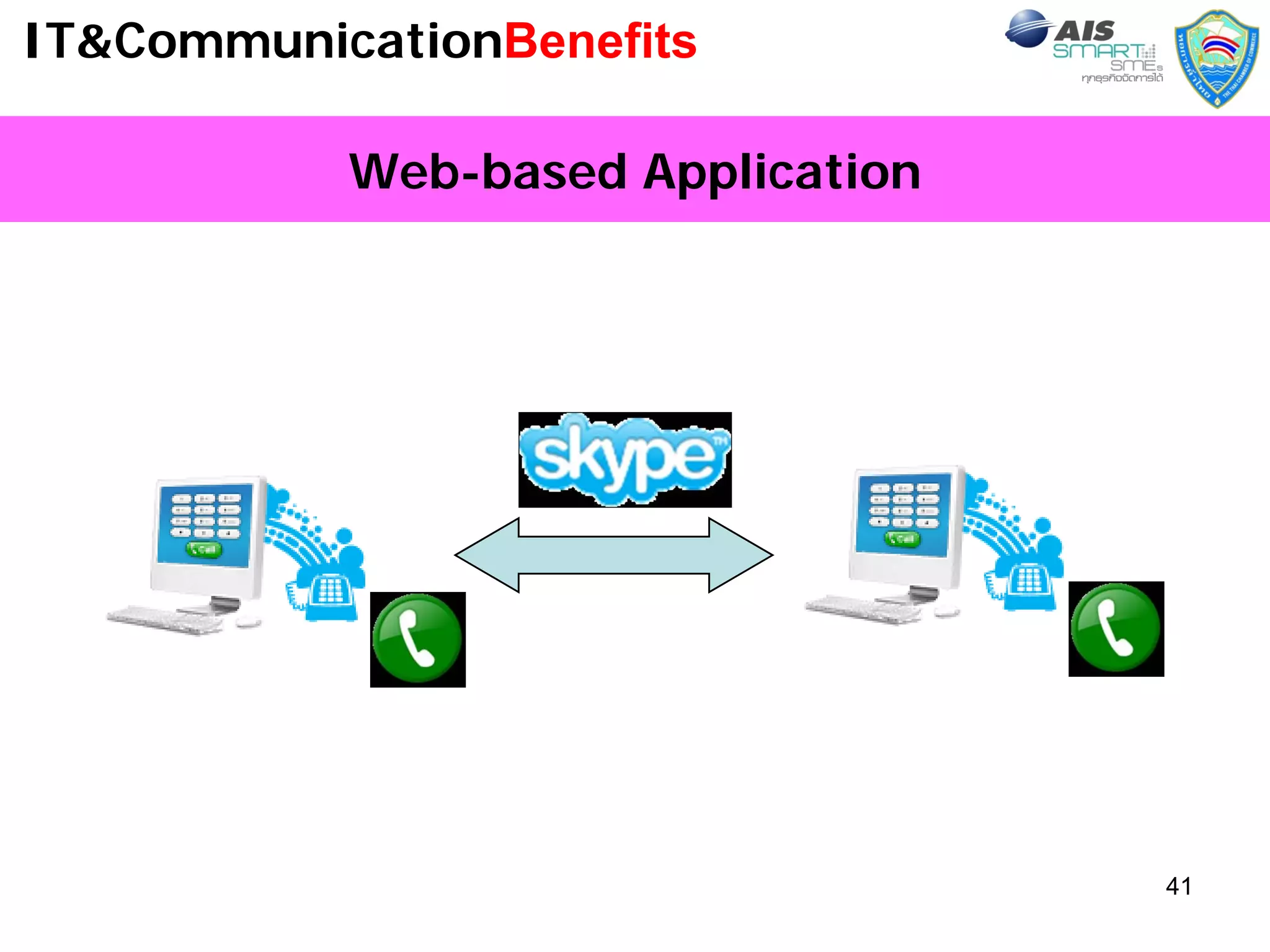 IT&CommunicationBenefits

           Web-based Application




                                   41
 