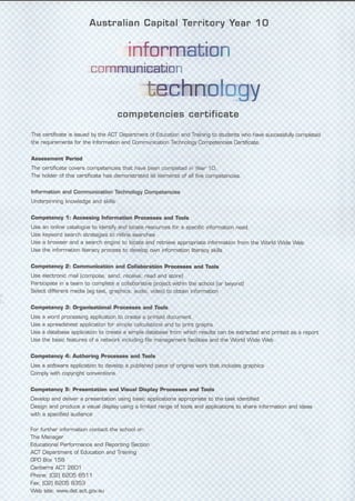 It competencies certificate page, 2 2