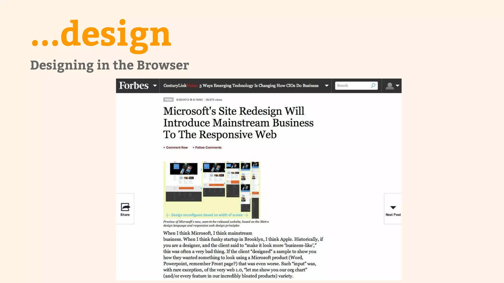 ...design 
Designing in the Browser 
 