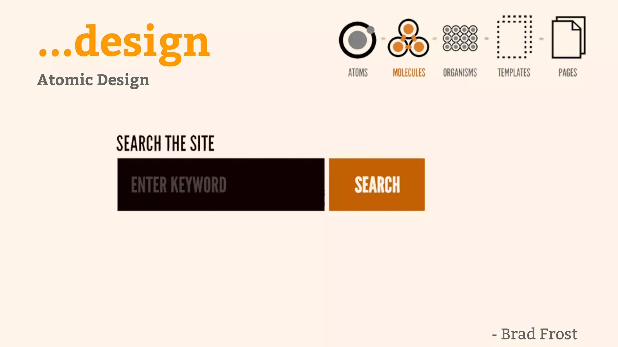 ...design 
- Brad Frost 
Atomic Design 
 