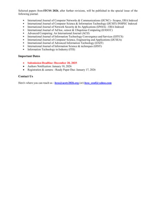 Inspec Journal Call For Papers-12th International Conference on Information Technology ...
