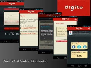 Quase de 9 milhões de contatos alterados
 