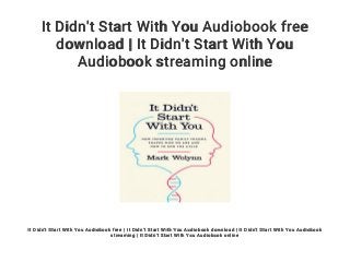 it didnt start with you book it didnt start with you book