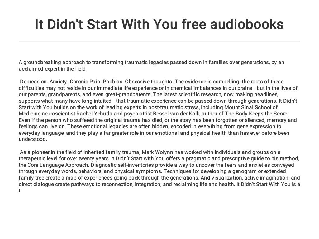it didnt start with you book it didnt start with you book