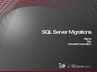 SQL Server Migrations Name Title Microsoft Corporation 
