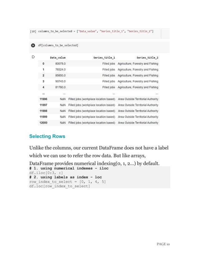 Detailed Report on Basics Of Pandas of Python | PDF