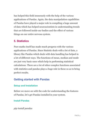 Detailed Report on Basics Of Pandas of Python | PDF