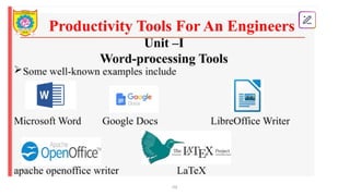 Comprehensive Guide to Word Processing Tools and Document Formatting ...