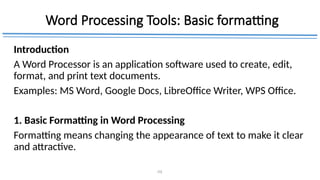 Word Processing Device Comprehensive Guide to Word Processing Tools and Document Formatting ...