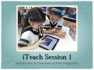 iTeach Session 1
Introduction & Overview of iPad Integration
 