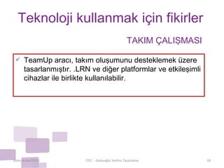 Teknoloji kullanmak için fikirler TeamUp aracı, takım oluşumunu desteklemek üzere tasarlanmıştır. .LRN ve diğer platformlar ve etkileşimli cihazlar ile birlikte kullanılabilir. Ekim-Aralık/2011 iTEC  - Geleceğin Sınıfını Tasarlama TAKIM ÇALIŞMASI 