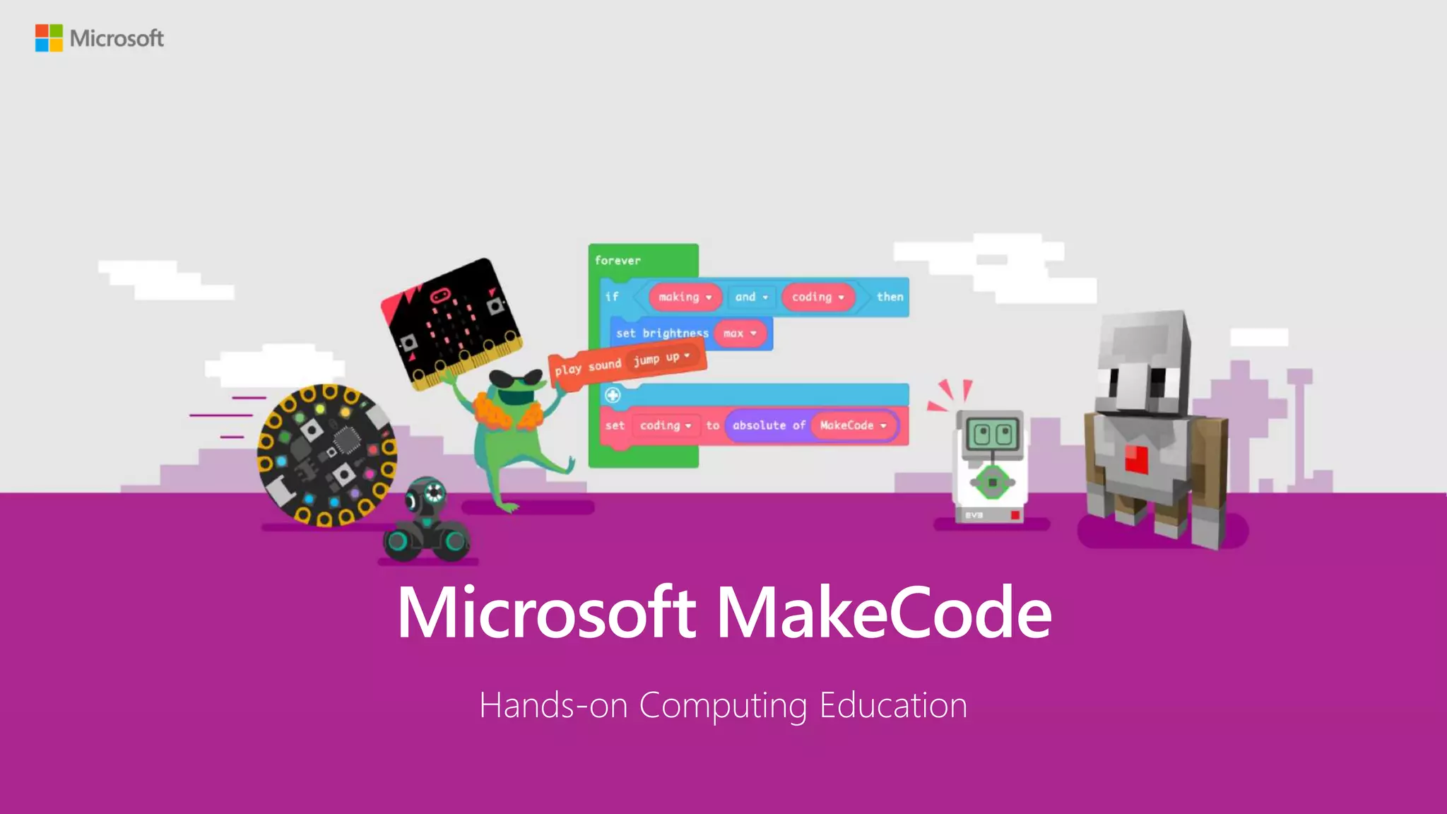 Microsoft MakeCode
Hands-on Computing Education
 