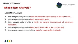 Item Analysis Process Item-Analysis.for.assessmantlearning.pptx