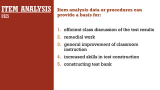 Item Analysis Process Comprehensive Guide to Item Analysis in Educational Testing | PDF
