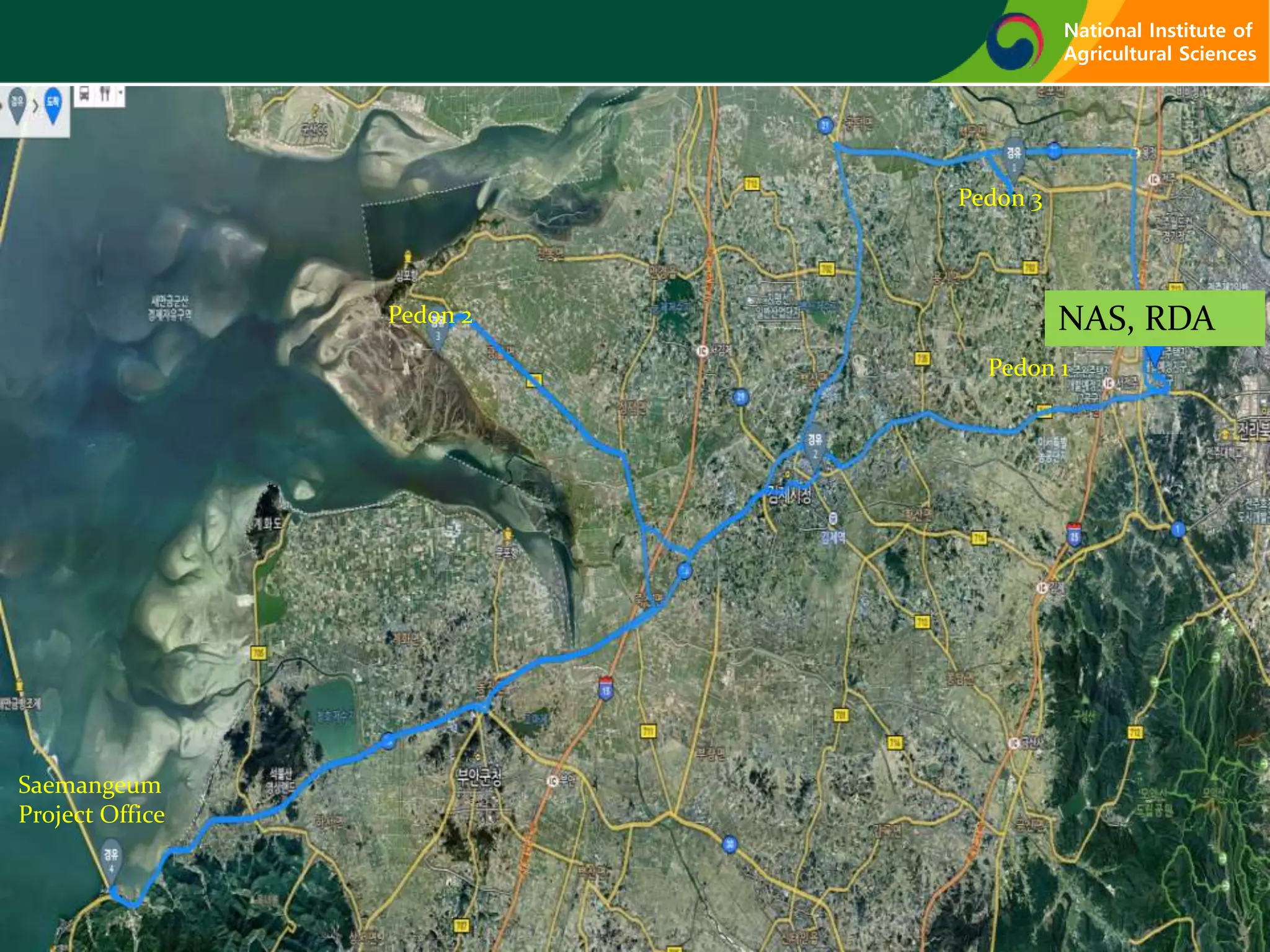 Pedon 3
Saemangeum
Project Office
Pedon 2
Pedon 1
NAS, RDA
National Institute of
Agricultural Sciences
 