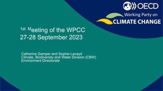 Report on recent activities of the
secretariat
1st Meeting of the WPCC
27-28 September 2023
Catherine Gamper and Sophie Lavayd
Climate, Biodiversity and Water Division (CBW)
Environment Directorate
Working Party on
 