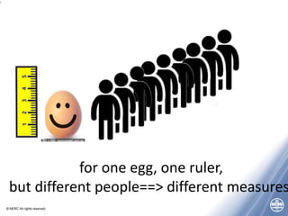 © NERC All rights reserved
7
for one egg, one ruler,
but different people==> different measures
 