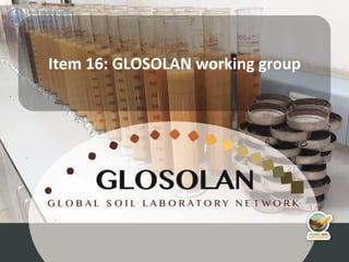 Item 16: GLOSOLAN working group
 