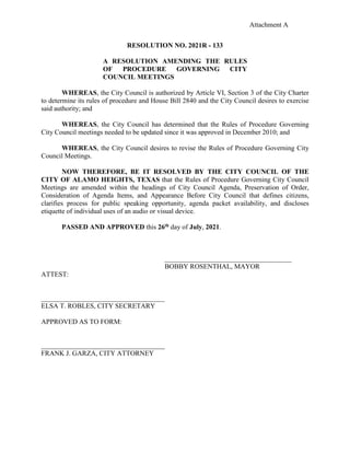 Council Resolution Item # 3 - Rules of Procedure Governing Council Meetings | PDF