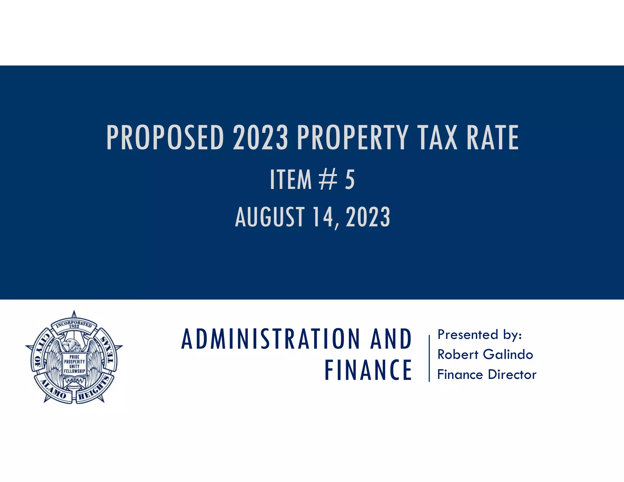 Item 5 PPT Proposed 2023 Tax Rate PPT