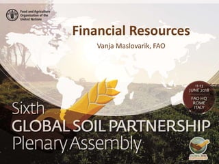 Financial Resources
Vanja Maslovarik, FAO
 