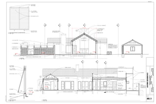 1
A7
10'
-
0"
2
A8.1
10'
-
0"
8'
-
0"
ATTIC TRUSSES
R - 30 INSULATION 5/8" G.W.B.
(3) 1 3/4" x 11 7/8" LVL
TAPERED ROOF TRUSSES
3/4" x 3 1/2"
WOOD DOOR TRIM
INSULATION AS SPEC.
1/2" G.W.B.
5/8" G.W.B.
SCUPPERS
T.P.O. ROOF
7"
12"
BARREL TILE ROOF
1/2" G.W.B.
1/2" G.W.B.
3/4" x 3 1/2"
WOOD DOOR TRIM
3/4" x 5 1/2"
WOOD BASE
3/4" x 5 1/2"
WOOD BASE
LIMESTONE CAP
768.250
8'
-
0"
15.00°
SLIDING
PANEL
8"
SWALE
EXISTING GRADE
A/C
GRASS
FOUNDATION - SEE STRUCTURAL
A8.1
3
GATE
2
A8.3
2" LIMESTONE CAP
CANTERA STONE
3/4" STUCCO
3/4" STUCCO
STUCCO
COURTYARD WALL
ON 8" FILLED CELL
CONCRETE BLOCK
GRASS FOUNDATION - SEE STRUCTURAL
9"
1
1/2"
2
A8
1
A8.1
2
A7
1
A8
(3) 2 x 12 HDR
12'
-
0"
12'
-
0"
2" LIMESTONE CAP
22' - 3 1/2"
BARREL ROOF TILE
2 x 10 RAFTERS @ 1'-9" ±
(EQUALLY SPACED
BETWEEN LVL'S
4 x 4 PURLINS @
2' - 0" O.C.
4" x 30" x 8' - 0" STONE CAP
1 1/2" ⌀ GALV. PIPE
A0.1
5
Sim
WROUGHT IRON GATE PRIVACY SCREEN
SEE DETAIL
CURVED COPPER CHIMNEY
CAP, SEE SHEET A2.1
.
PLASTER VAULT
767.750
EXISTING STRUCTURE
REINFORCE ROOF STRUCTURE AS REQ'D. FOR BARREL TILE ROOF
767.500
STONE PAVING ON 6" COMPACTED BASE & 4" SAND
FOUNDATION - SEE STRUCTURAL
767.375
4" x 8" CEDAR BEAM
1
A8.3
766.500
767.250
SLOPE 9"
9"
.
A0.1
4
Sim
A8.2
3
Sim
FFL SLAB
EXTERIOR WALL:
3/4" STUCCO ON TYVEK ON ZIP
SYSTEM SHEATHING ON 2x6
STUDS @ 16" O.C. W/ INSULATION
AS SPECIFIED, W/ 1/2" G.W.B.
3/4" STUCCO
GRASS
15.00°
3/4" x 5 1/2"
WOOD BASE
SWALE
768.250
TOP OF CURB
1/2" WOOD SILL
2" x 2 1/2" FRAME
4 SIDES, 1/2" SLATS
3/4" SLATS @ 1 1/2" O.C.
(3) STAINLESS
STEAL HINGES
EYE SCREW
(2) 3/8" ⌀ST. STL.
RODS @ 1/4 POINTS
3/4" SLATS @ 1 1/2" O.C.
(3) STAINLESS
STEAL HINGES
2" x 2 1/2" FRAME
4 SIDES, 3/4" SLATS
(2) 3/8" ⌀ST. STL.
RODS @ 1/4 POINTS
BENTLEY
ARCHITECTS
ARCHITECTURE
INTERIORS
LIGHTING
SCULPTURE
5715
N.
NEW
BRAUNFELS
AVE.
SAN
ANTONIO,
TX
78209
PH.
210.732.1169
KBENTLEY2@SATX.RR.COM
SHEET #:
11/2/2021
11:27:11
AM
203
GRANT
AVE.,
SAN
ANTONIO,
TX
JACOBS
RESIDENCE
A8.1
1/4" = 1'-0"
1
SECTION
1/4" = 1'-0"
2
SECTION
3/4" = 1'-0"
3
SHUTTER DETAIL
3/4" = 1'-0"
4
SHUTTER ELEVATION - IN OPEN POSTION
Attachment A
 