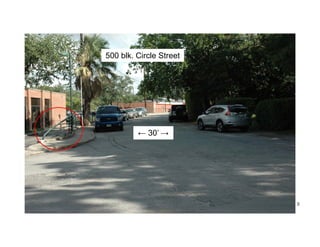 8
500 blk. Circle Street
← 30’ →
 