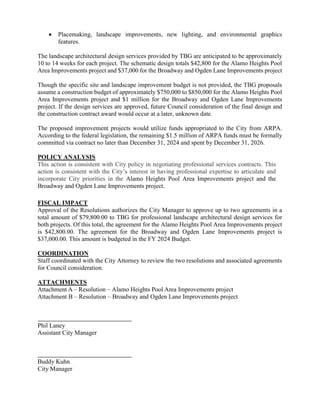 Item # 6 - TBG Partners Landscape Architectural Design Services | PDF