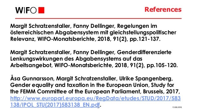 Tax Aspects Of Gender Budgeting Margit Schratzenstaller Austria