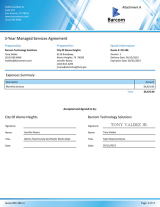Item # 8 - Contract for Network Management Services