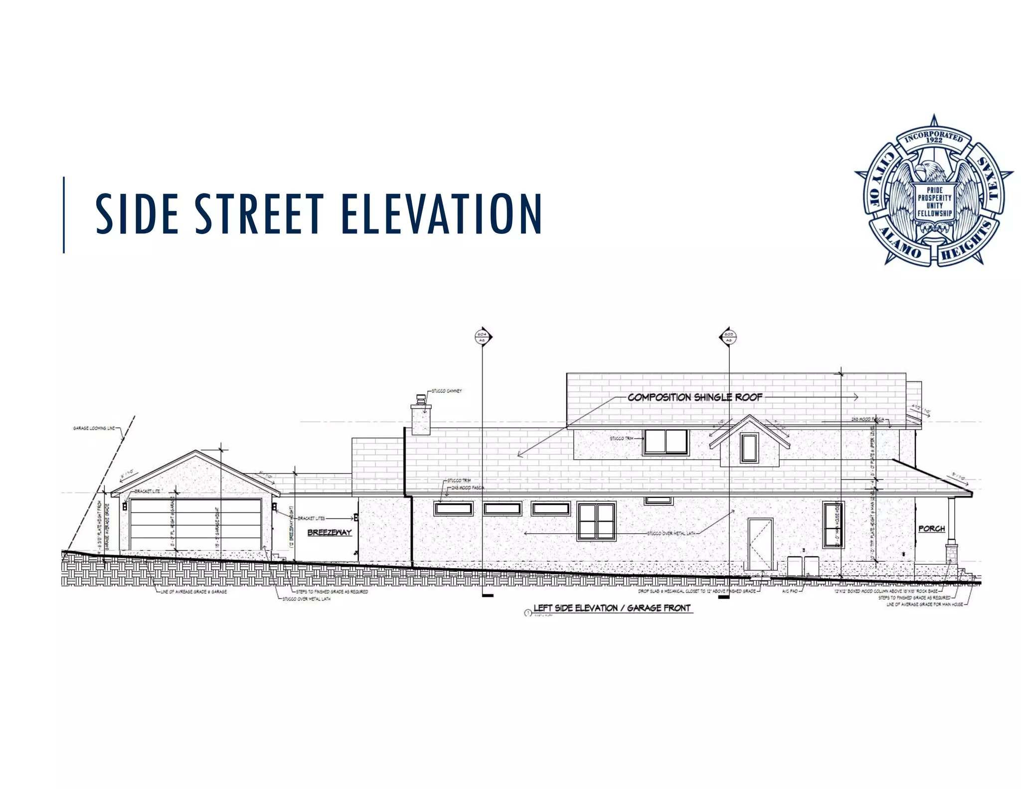 SIDE STREET ELEVATION