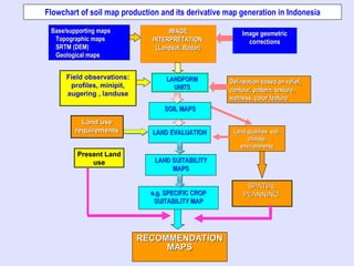 Flowchart of soil map production and its derivative map generation in Indonesia
Base/supporting mapsBase/supporting maps
T...