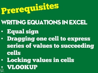 WritingequationsinExcel
•
•
•
•
 