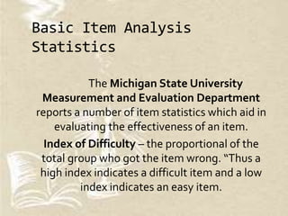 Item Analysis | PPTX