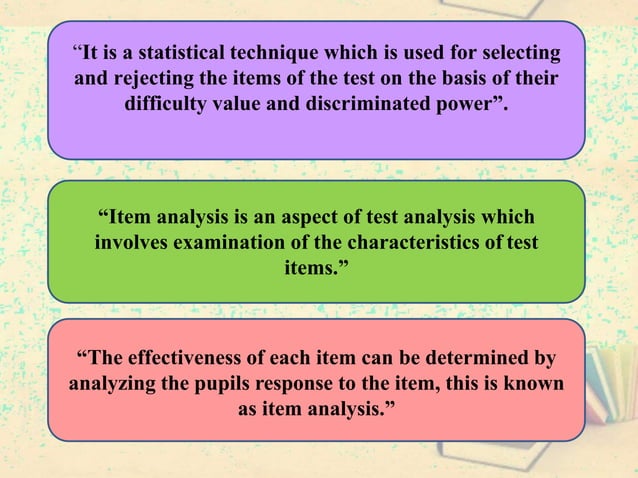 Item analysis ppt | PPTX | Standardized Testing | Educational Assessment