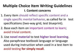 Specific Item Testing Item development.pdf for national examination development | PDF