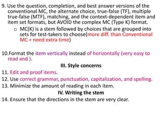 Item development.pdf for national examination development | PDF