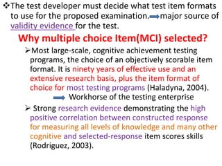 Item development.pdf for national examination development | PDF