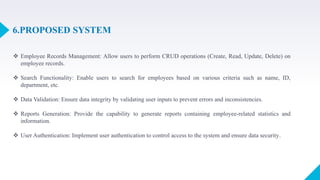 IT EMPLOYEE MANAGEMENT SYSTEM Documentation | PPTX