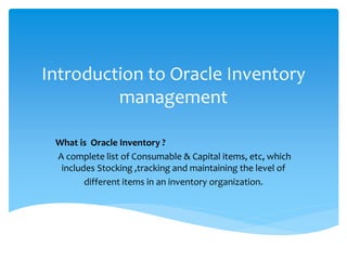 Oracle Inventory Item structure | PDF
