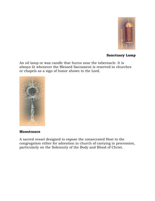 Items used at mass and liturgies | DOCX