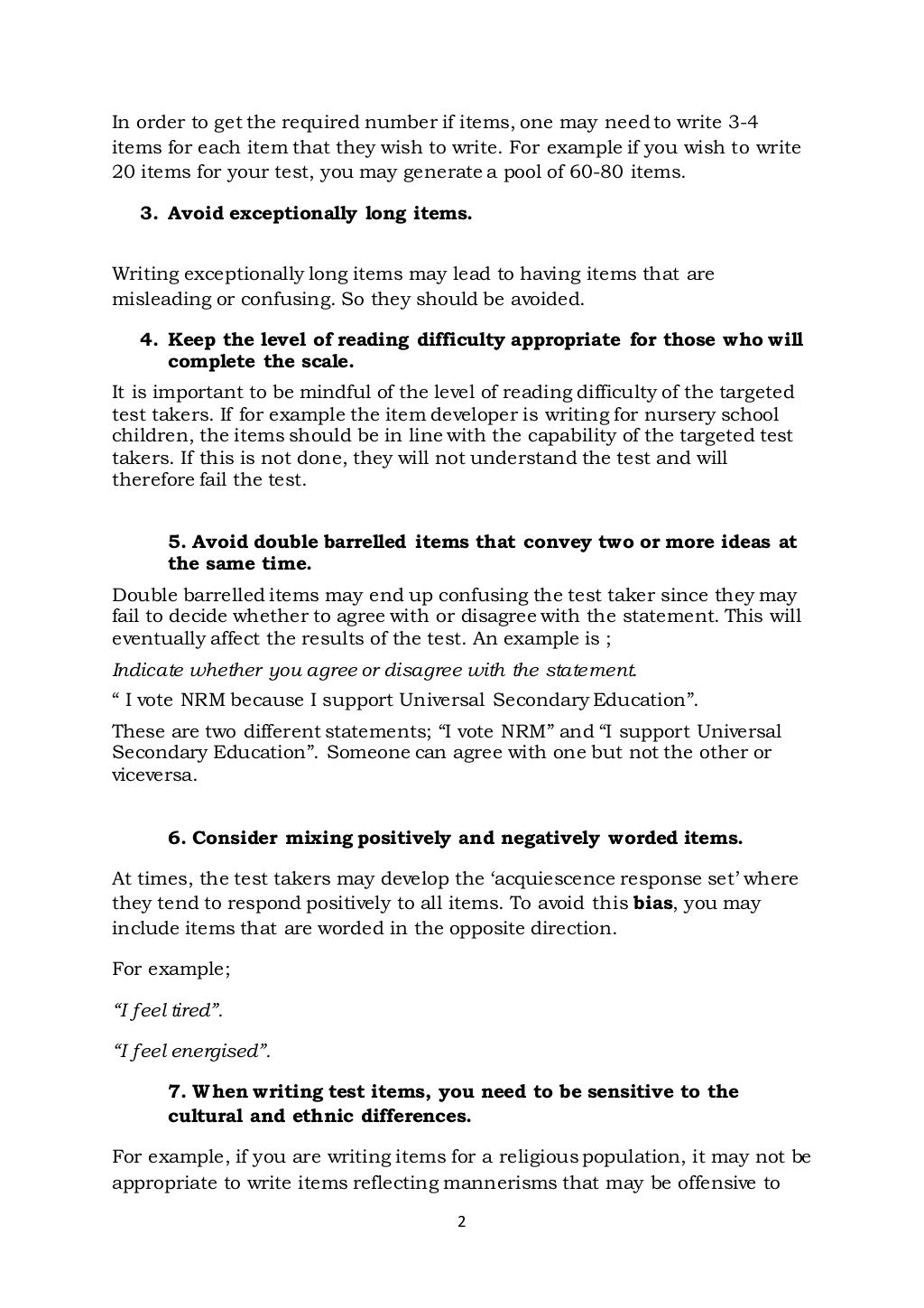 Item writing