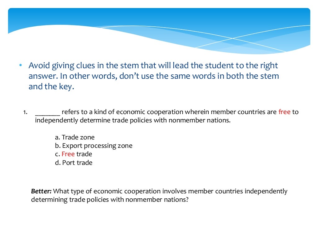 Item Writing Guidelines