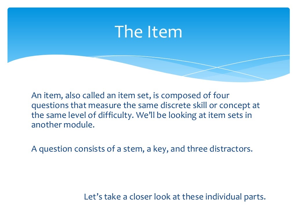 Item Writing Guidelines