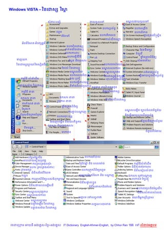 )      ) +
Windows VISTA – វនគដសh វស


                              សភរPបនh                            ងយចHលគ                         មណលងយចHលគ
                                                                                                  |

                                                                          ឧប រកបព$នB                ឧប រពកង
                                   គហ8ម                                                             ឧប រន)ទន
                                        តខហទ                            ឧប រ តគល
                                                                             )                            ករចចគល% សស8ន
                                                                                                           +
                                                                              កររ លC បញŽ
       អ)នគរ%ខណត អ)ច h,គរ %
                                                 )
                                           ឧប រវ នគដសh
                                          ទ ទងវ)នគដសh                                                  ខ,នទអ hរ
                                          ឧប រករពរ                                                    ព(H គរ %
                                                      )
                                           ឧប រគធS%ឌវ ឌ            រត                                     † ងកត• តព)នត(
                                                                                                            #        )
   ទញយ                                       ខសŒន ន)ងទHរសរ                                            សអតថស
   វ នគដសhឡយវ …ខមសh)នច‡រ
     )                                                            ឧប រ<តសគលង
                                                )
                                        ខមវល… វ នគដសh            មណលសមកល
                                                                       |
                                              មណលម‹
                                                  |               មណលស ម   | S                              ពត/មនកបព$នB
                                              ឧប រគលងម‹             )
                                                                  វ នគដសhអ) ច h,គរ %                   គធS%គអយដ ចគដ%មកបព$នB
                                                                                                                H
           )
        មវ ធ លនគដ%ម                           វល កបជ                           )
                                                                      របរខងវ នគដសh
                                              ឧប រគធS%ភពយន+
      #       )
    បននសម$យ វ នគដសh                           ទតងព)ពណរH បភព ធនធន ពណ ជធនតHច
                                                       /                 )
           )
        មវ ធ នន                                                                 )
                                                                          ទ,–រវ នគដសh

      ឯ សរ នន                          ឯ សរ នន
                                                                                 Q      )
                                                                              ខវ បឆស<…វ នគដសh
                                   រH បភព នន
       ករ ណត នន
                                        † ងកត• តព)នត(
                                         #         )
       ខសSងរ
                                                                                            មណលបគងŒ%ត ច¡បចលងទ)ននយ
                                                                                              |                7 $
                                             ករភ បបណញ
                                                Ž   +
      ជន*យន)ងក ¨មជន*យ                                                                       ន)ងគធS%គអយដ ចគដ%មកបព$នB
                                                                                                        H
                                   ឧប រគបPពម¹
       រត                      ខមនញវគ,+%ម ន)ងរបរ ចករ
                                                 ) F                                                     ជន*យន)ងក ¨មជន*យ
                              ឯ សរ ន)ង<តឯ សរ
        ប)ទពនត...
                                        ម¬ជន                                                                 ជន*យពចងយ




           បខនមខ,7 រ Cង                                     ឧប រអភ)បល
        អនគដយស S$យកបវត+
              ករក បក ងពណ    /                           ឆ<=ខ ឆ ន)ង គពលគមQ ង
                                                              7                                            )
                                                                                                        មវ ធលនគដ%ម
            ឧប រ ក បក ងសភរP                                                                       ជគរ ស <តឯ សរ
                                                                                                      %
      ក មអ hរ                                            ឧប រកត•តព)នត(គហ8ម
                                                                    )                              ជគរ សគរvបល ដប
                                                                                                         %
              ជគរ សអ)នគរ ខណត
                  %       %
        ណរ
         +                                              មណលខច រខល
                                                          |             ន)ង បណញ
                                                                              +                  ឯ សរ គកœបណ ញ
                                                                                                            +
              ករកត• តព)នត(របសឪព មយ
                        )        +                                                                 ម¬ជន ខ Gរ ±
                                                        ជគរ ស† ល * ន
                                                            % #
               ជគរ សថមពលអ សន
                   %      8                                     ជគរ សភសន)ងតបន
                                                                    %
                                                                                                     ឧប រ<តរH បន)ងខសŒណរ
                                                                                                                      ‡
             មណលសវត ភព
                |                                                                                     ជគរ សស‘លសគលង
                                                                                                          %
            មណលសមកល
              |
                                                        អតបទ គ   សន រ ថ
                                                                    #                               ណនអ7 គកប% កបស
                មណលស ម
                    |  S
                  Ž       )
                ជញងគភ%ង វ នគដសh                                  ល ណPរបរខង
                                                                   •
                          )
                បននសម$យ វ នគដសh
                  #




វចននក ម អយធ អងគ ស-ខ រ-អងគ ស IT Dictionary English-Khmer-English, by Chhor Ran 166 គ                     លដបអតបទ
 
