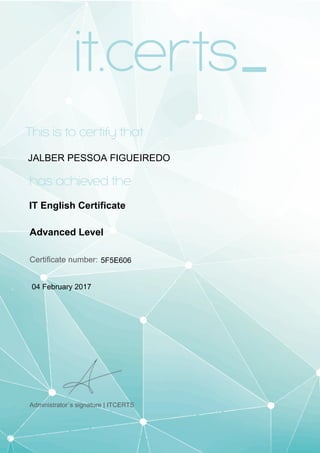 IT English Certificate - Advanced Level 